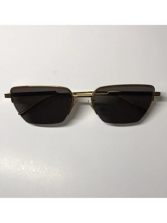 New Authentic Bottega Veneta Gold and Gray Sunglasses BV1107S 004